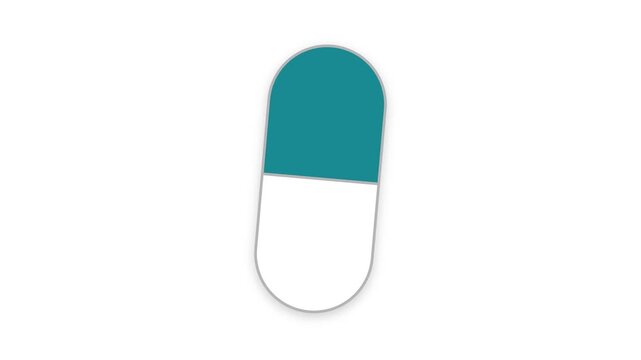 Pill capsule icon illustrating medication process for pharmaceutical treatment and healthcare