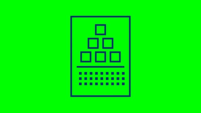Eye chart icon illustrating vision testing process for optometry and medical examination