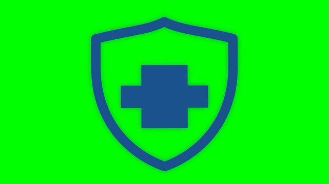 Medical shield icon illustrating protection process for healthcare safety and immune defense