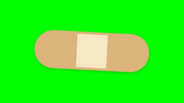 Adhesive bandage icon showing wound care process for first aid and medical treatment