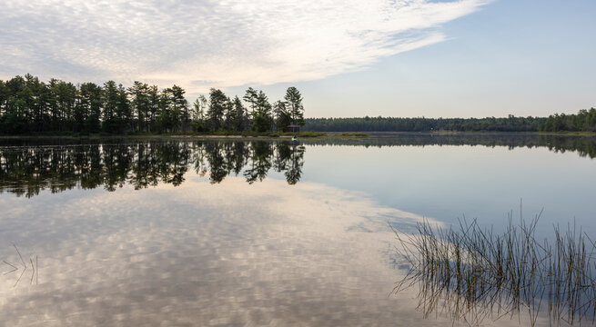 Morning lake reflection
