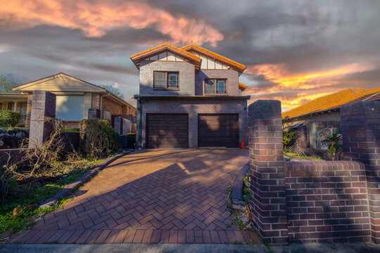 Suburban residential Brick house in Sydney  NSW Australia 