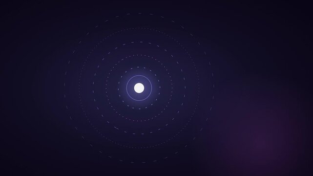Abstract Deep Purple Pulsating Core with Expanding Dashed Circles