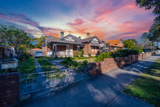 Suburban residential Brick house in Sydney  NSW Australia 