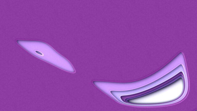 3D Render A striking digital abstract 3D render set against a deep purple background featuring two distinct
