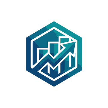 Teal hexagonal chart logo with upward arrow.