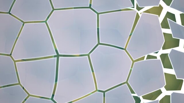 Abstract geometric 3D animation background with rotating voronoi cellular mosaic pattern 4K