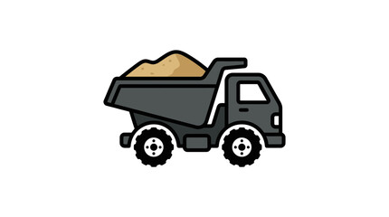 Fototapeta premium Isolated Dump Truck Illustration with Sand Load