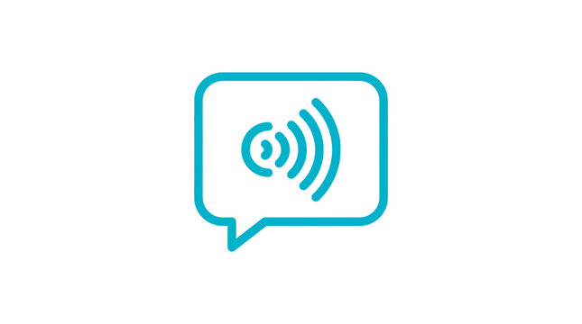 Screen reader text to speech bubble icon for digital accessibility