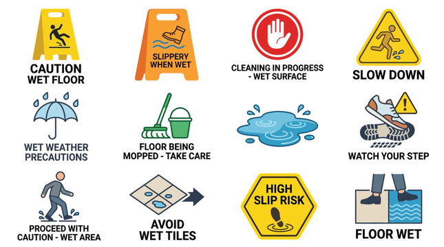 Wet Floor Safety Signs Collection