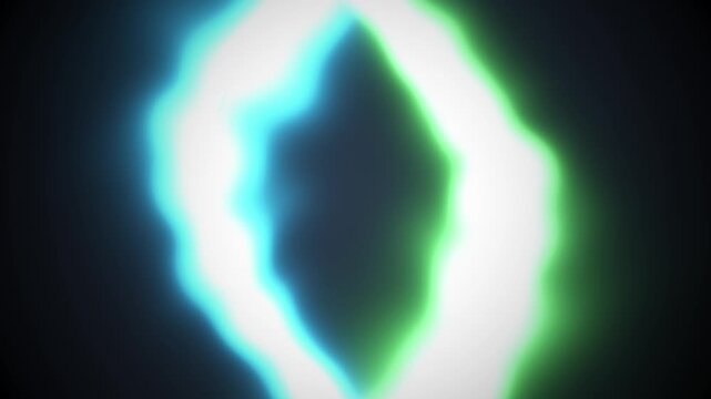 Abstract glowing light beams crossing and animating on dark background 4K loop