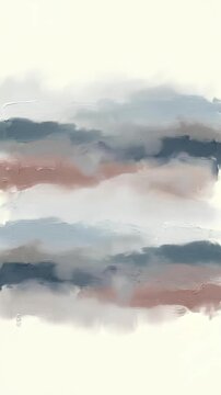 Abstract Oil Paint Strokes Creating Soft Horizontal Layers in Muted Tones