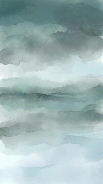 Abstract teal watercolor clouds blending smoothly in a soft motion backdrop