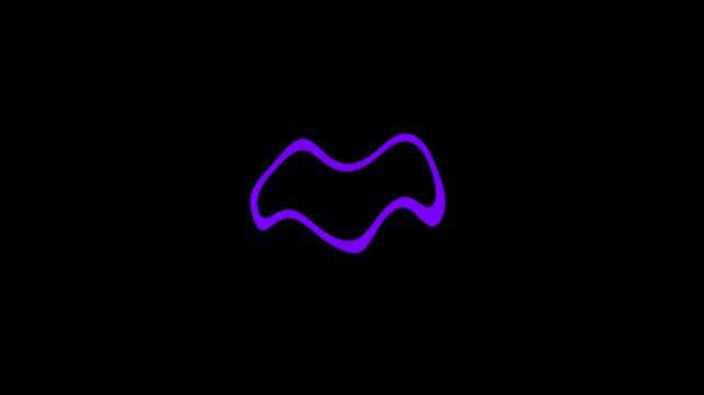 Abstract Neon Wave Forms Dancing on Black Background with Subtle Motion