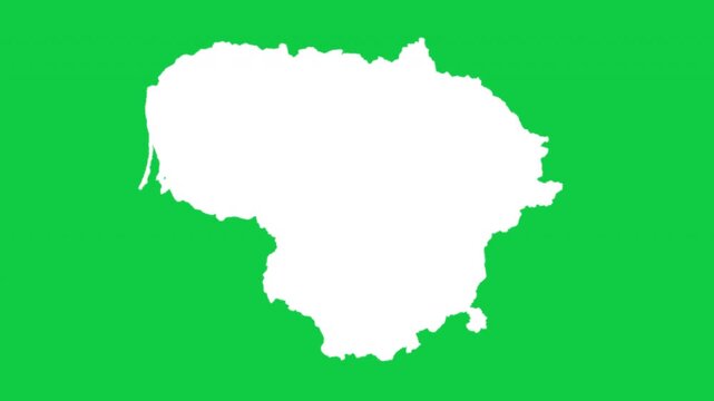 Lithuania wiggle animation map loop green background