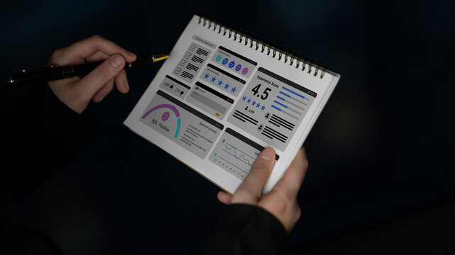 Feedback system with ratings, sentiment meter, and charts representing customer satisfaction and experience analysis Parse