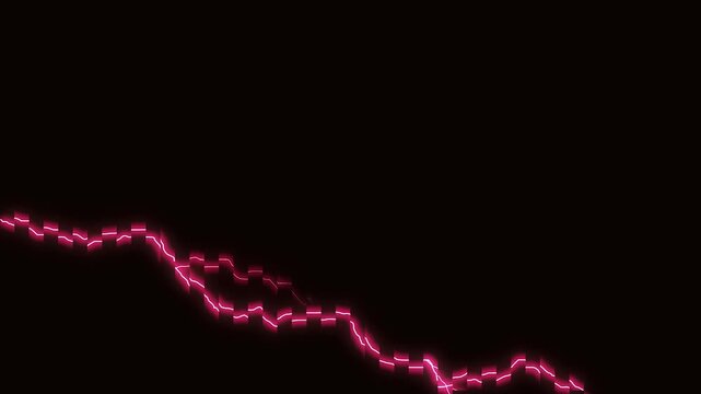 Crimson lightning bolts crackling in dark space during a storm with abstract energy patterns