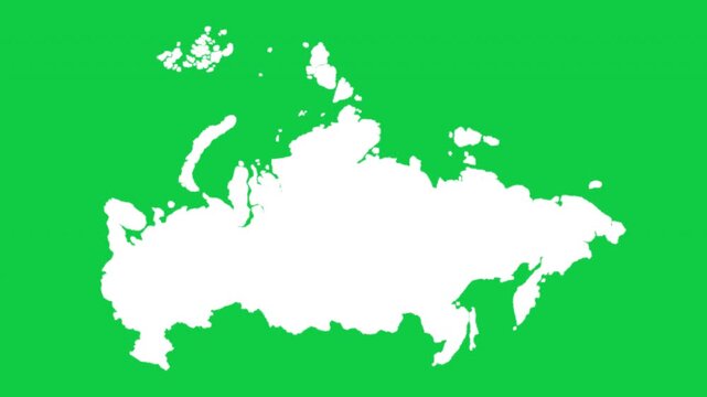 Russia wiggle animation map loop green background