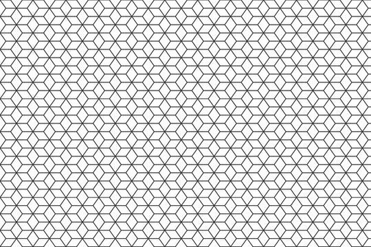 Complex hexagonal geometric isometric grid seamless pattern vector illustration background