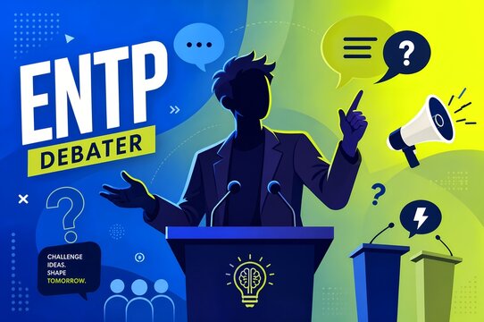 ENTP debater personality type illustration of innovative thinker archetype and traits