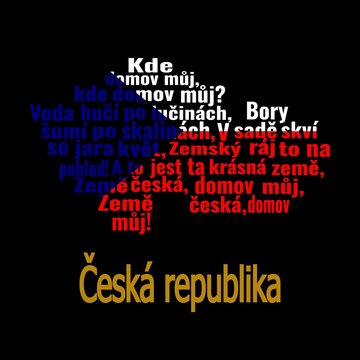 Czech Republic Typography Flag Map and Anthem