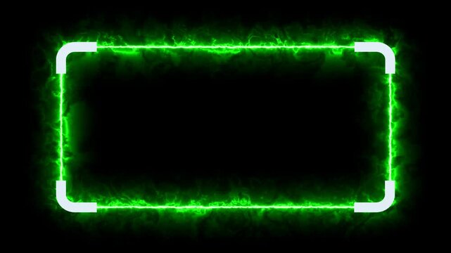 Overlay frame with a glowing blue green rectangular alpha channel border ideal for adding a vibrant touch to digital designs and social media graphics.