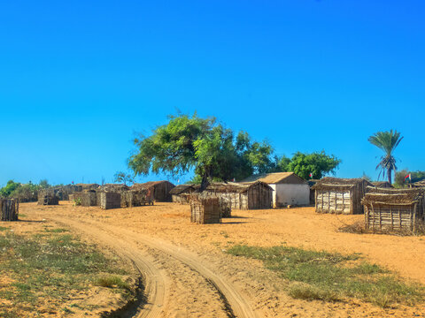 Rural Village along the Coastal Route Ancienne N9 from Toliara to Andavadoaka, Madagascar
