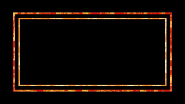 Six empty golden textured rectangular frames arranged in two rows during a dark abstract background