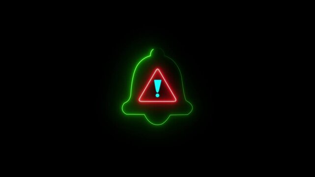  4k  .  Emergency alert notification icon on the transparent background. Mobile phone, concept of warning message,