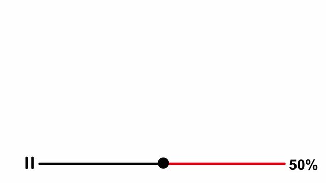 Player Progress Bar with Black Handle and 100 Percent Completion on White Background.
