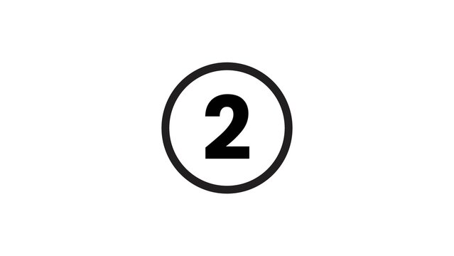 Black number two in circle graphic design element for list bullet points and page markers.