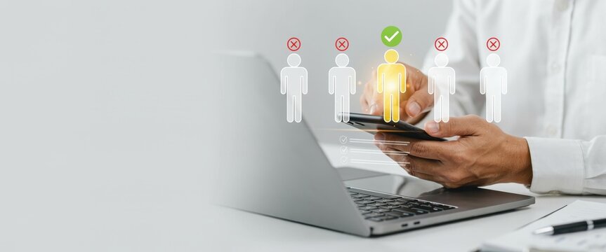 Hr manager selecting the best candidate for job recruitment