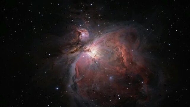 Breathtaking interstellar emission nebula glowing in deep space cosmos