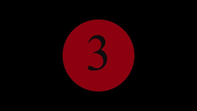 Red numbered circles transition in sequence against a dark background