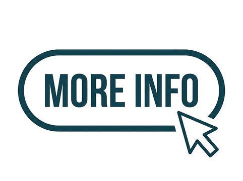 More info button with cursor icon isolated on white background