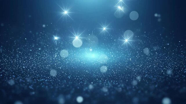 Abstract graphic background with sparkle blue light glow bokeh star glitter for elegant festive abstract design, sparkle blue abstract background with graphic light and glittering particle glow