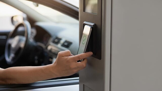 Instant Payment NFC Smartphone Access at Vehicle Gate Door