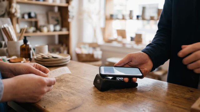 Instant Payment with NFC Smartphone at Checkout Counter Terminal