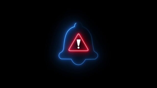 Emergency alert notification icon on the transparent background. Mobile phone, concept of warning message, cyber threat monitoring, 4k 