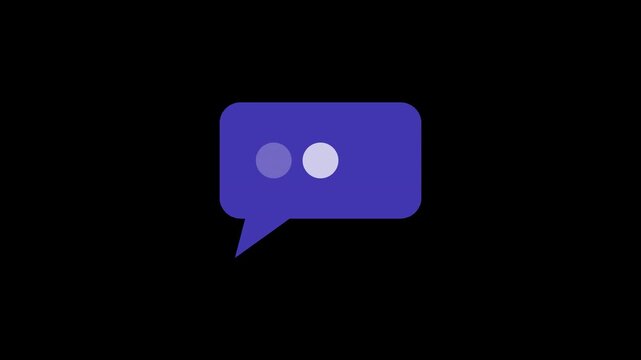 Blue chat bubble icon for online communication and digital messaging applications