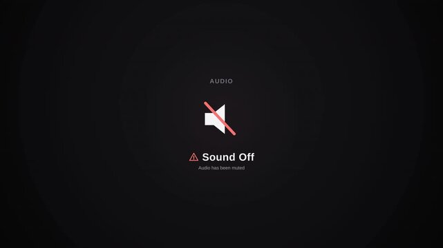 Sound off vector illustration video footage in dark background 