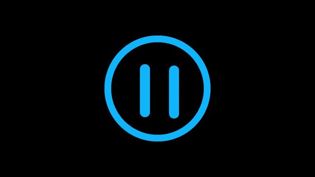 Blue Play Button Icon with Mouse Cursor Clicking Video