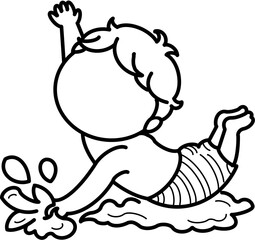 cartoon illustration of a boy