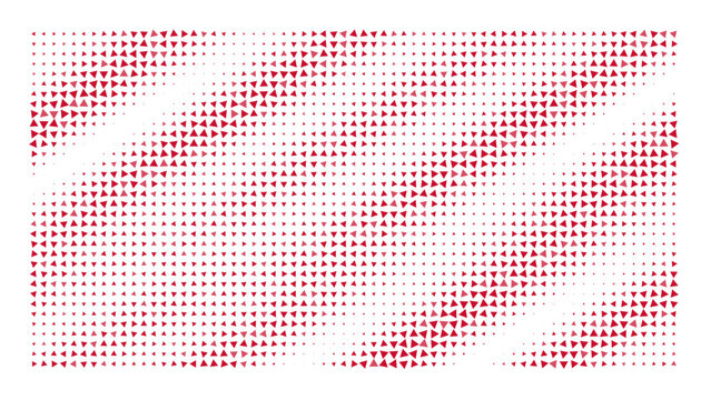 Abstract rectangular grid pattern in red and black with a distressed glitch effect and diagonal lines isolated on a black background surface