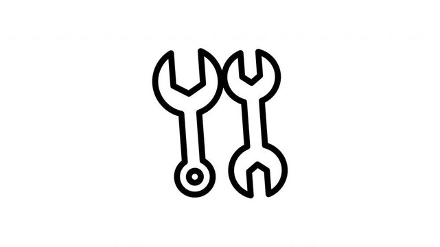 Outline illustration of two wrenches, symbolizing essential tools for various tasks. 