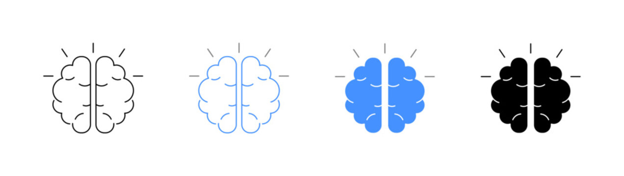 Mind Power for Smart Thinking and Idea Generation Vector llustration Icon Pack