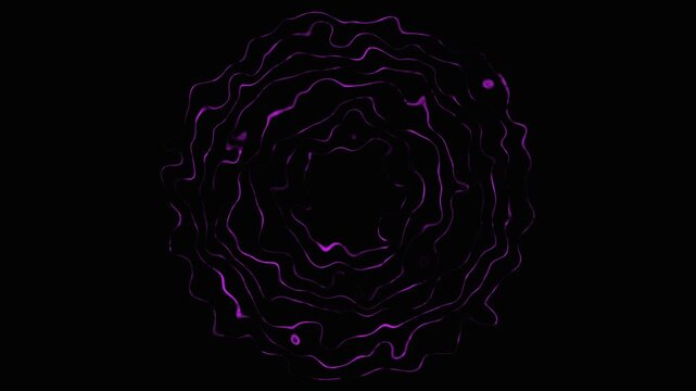 Abstract purple energy vortex with fine lines forming a complex organic pattern during a slow zoom out