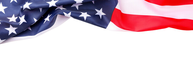 Fototapeta premium A vibrant American flag drapes elegantly symbolizing Labor Day