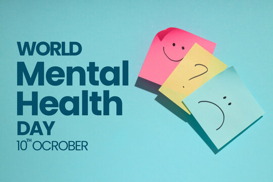 Colorful sticky notes show emotions for World Mental Health Day