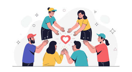 Fototapeta premium Diverse group of people united by love and support, sharing positive energy and compassion